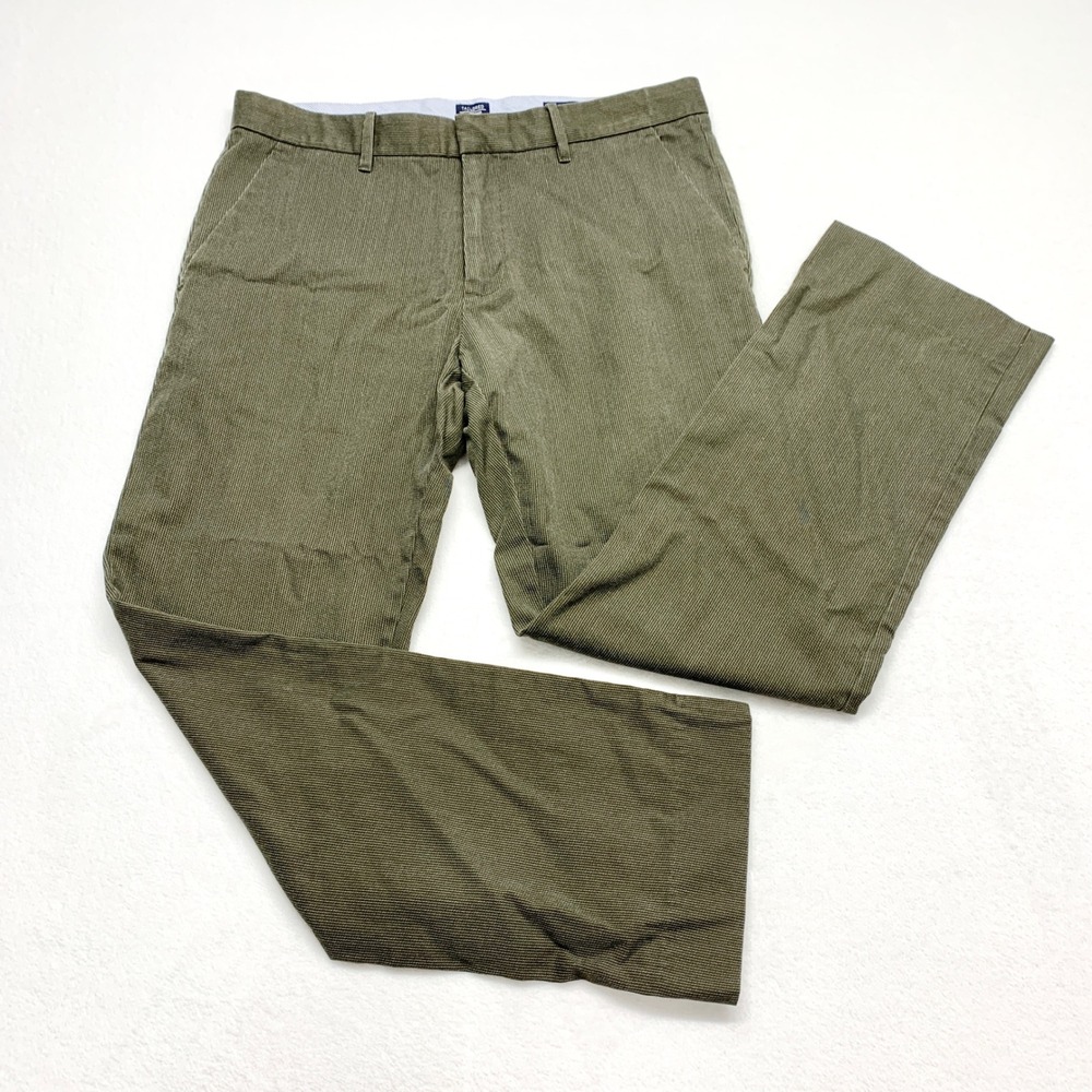 Gap Tailored Khakis Mens Size 32x30 Olive Green Straight Fit Chino Pants Cotton